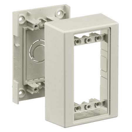 Hubbell Wiring Device-Kellems Non-Metallic Raceway, WallTrak1 Series, Box, 1-Gang, Standard, Office White PW1SBA
